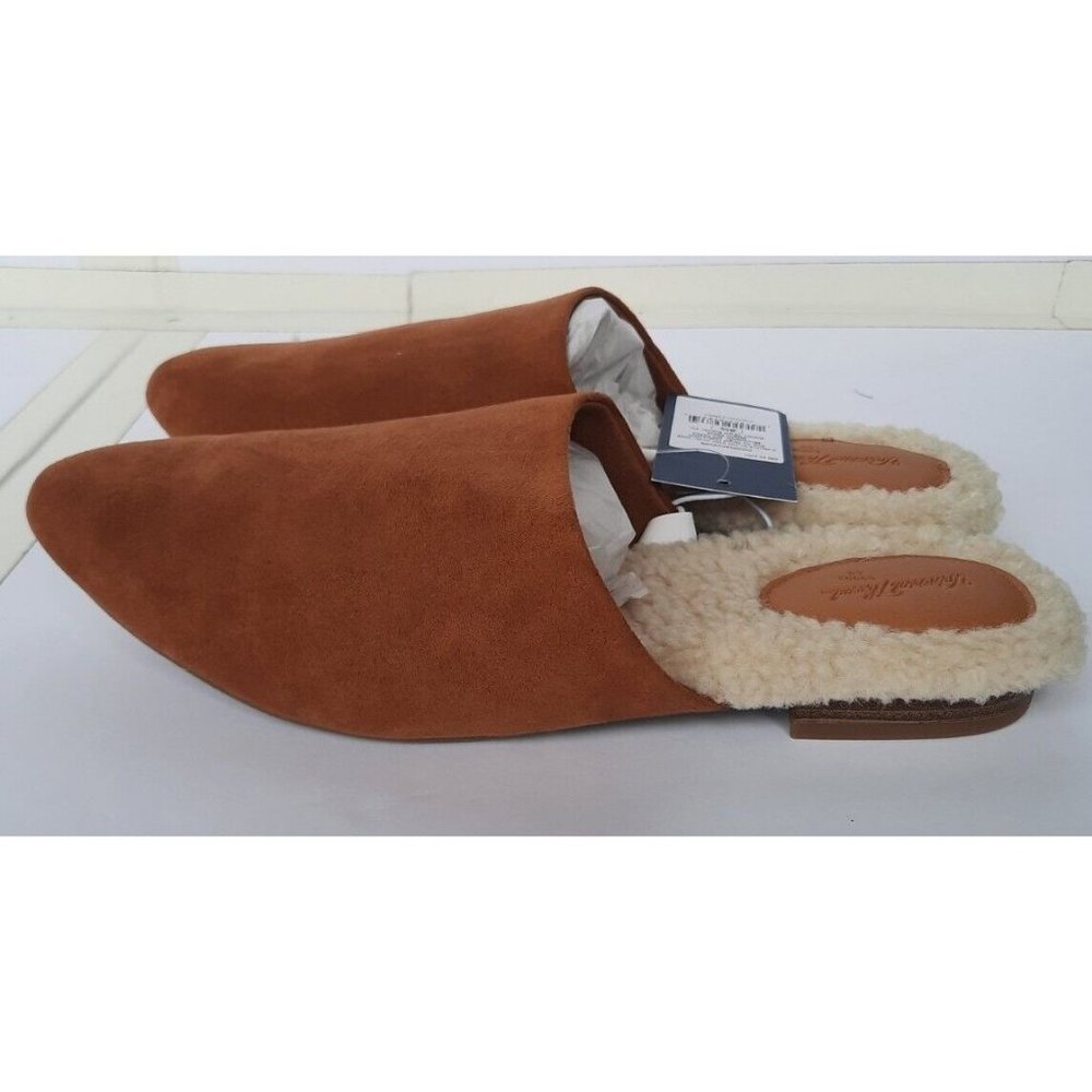 Universal Thread womens brown Zuri faux suede slip on mules slides size 8.5